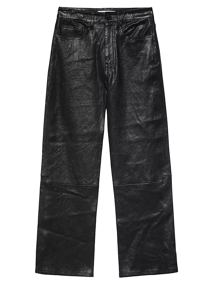 

Укороченные кожаные брюки Le Jane Frame, цвет noir