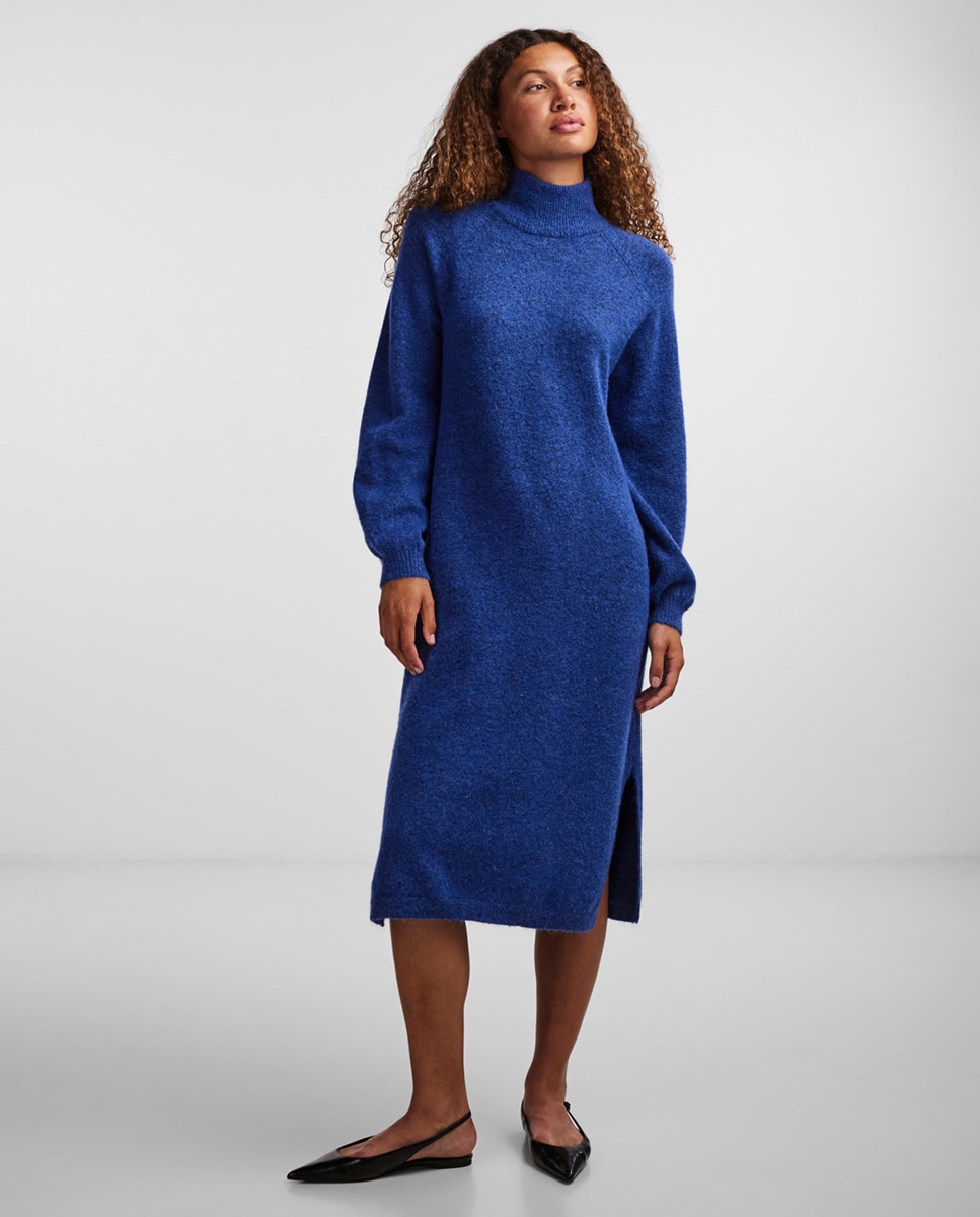 цена Трикотажное платье с длинными рукавами Yas, синий