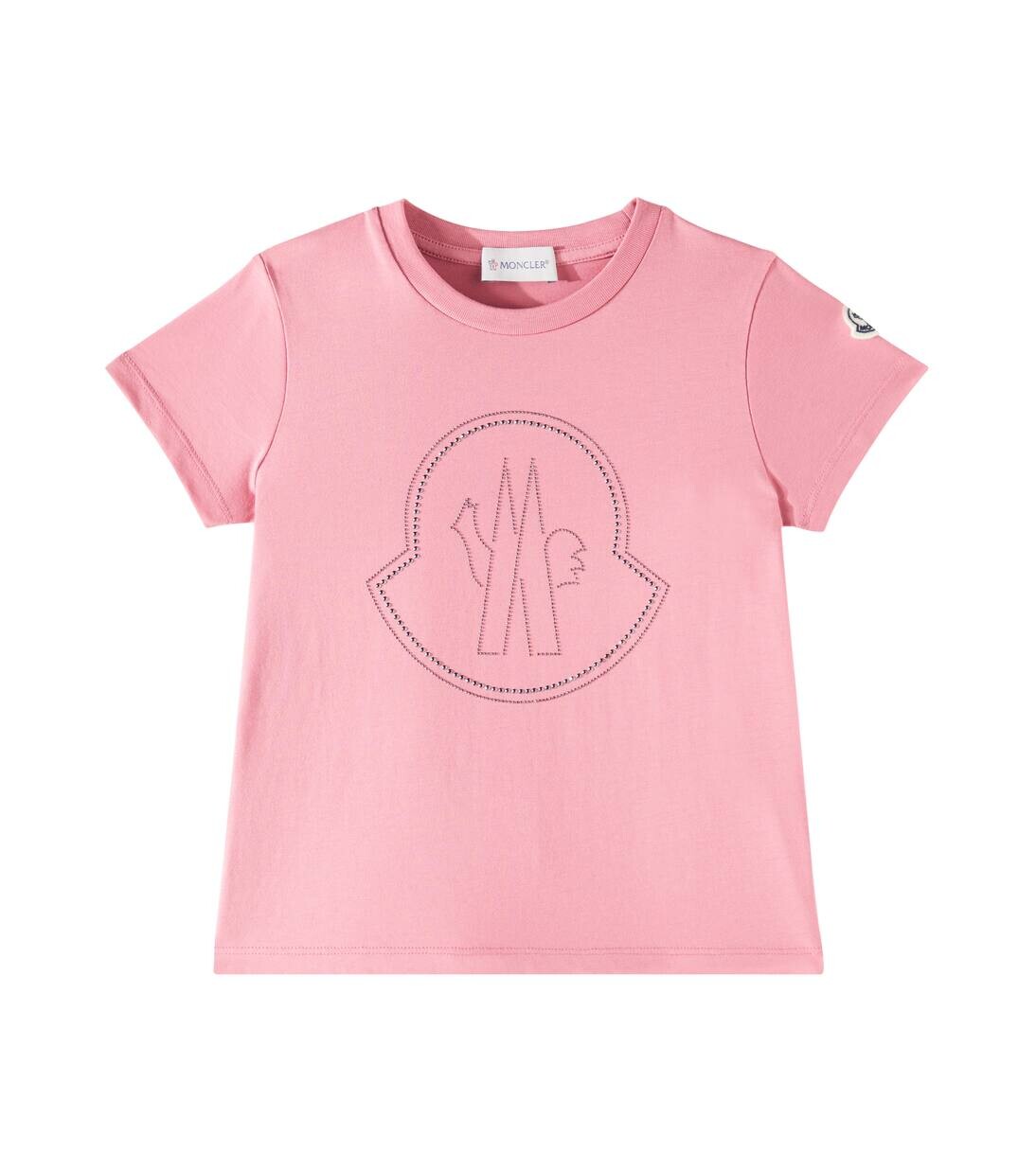 

Футболка из хлопка с логотипом Moncler Enfant, розовый
