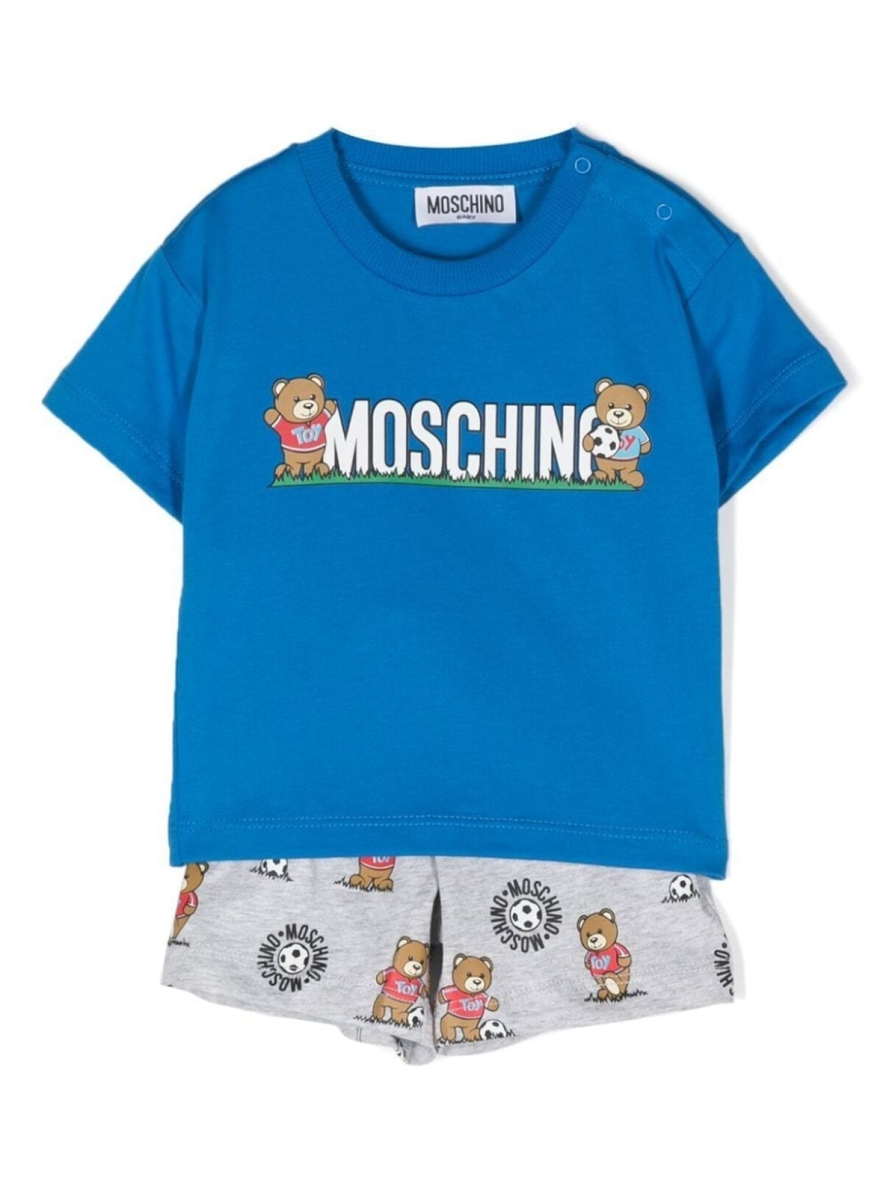 

Moschino Kids комплект из шортов и футболки с принтом Teddy Bear, синий