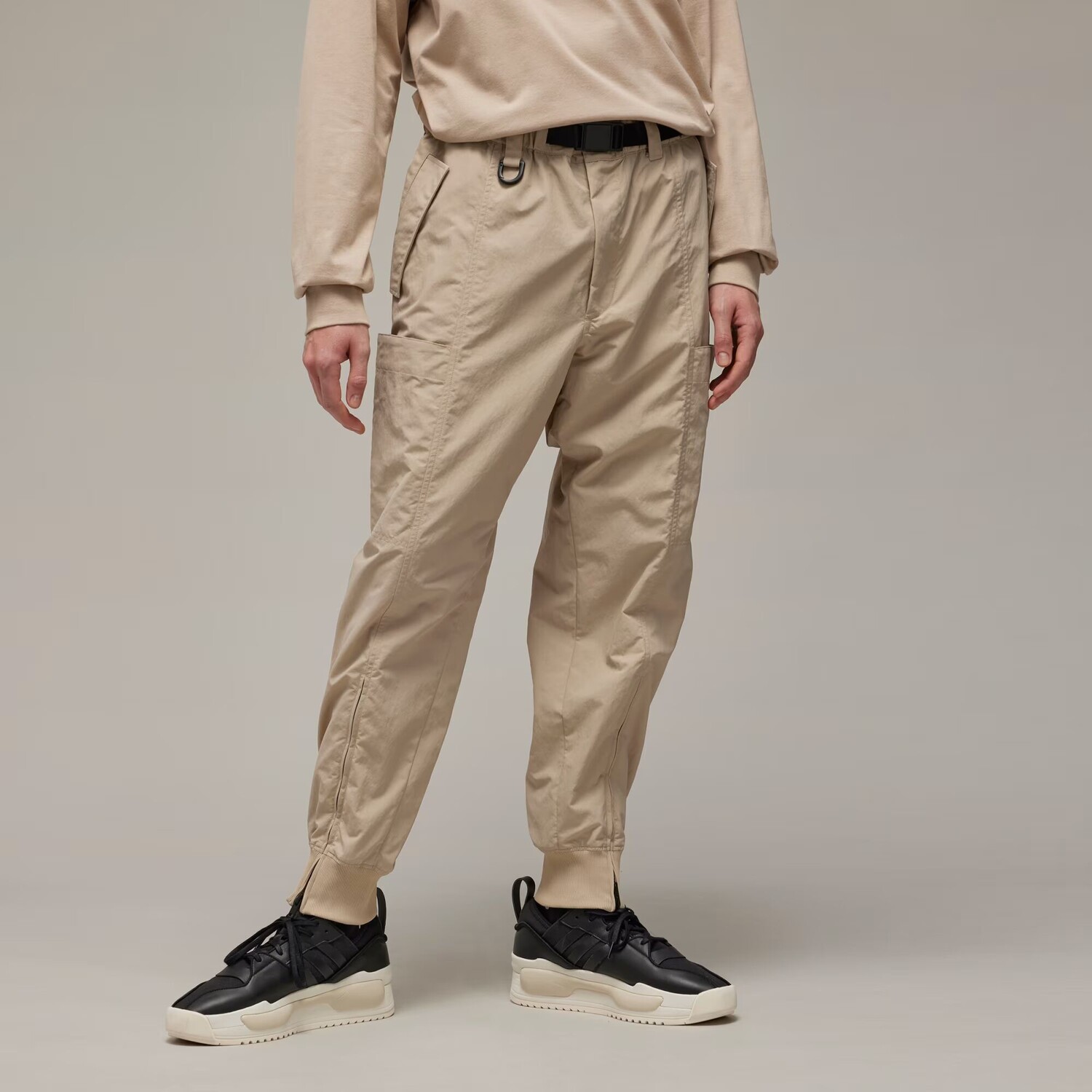 

Брюки из мятого нейлона Y-3 с манжетами Adidas