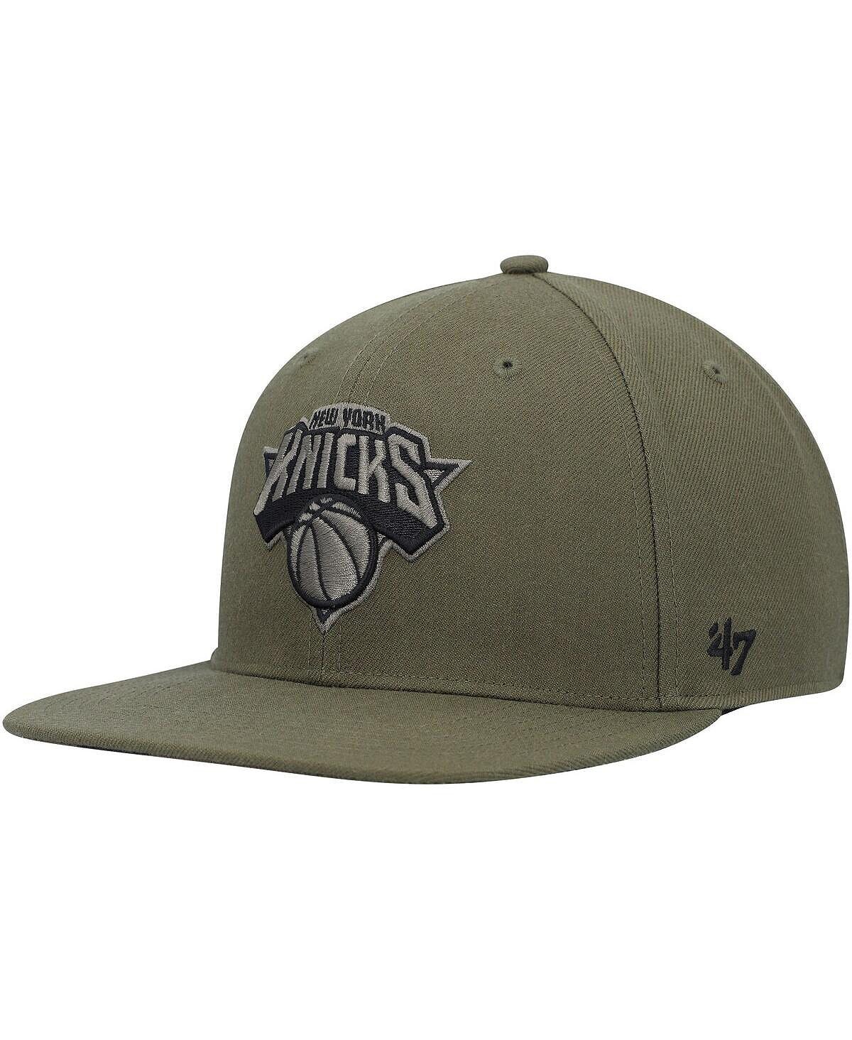

Мужская оливковая кепка с камуфляжным принтом New York Knicks Ballpark Captain Snapback '47 Brand