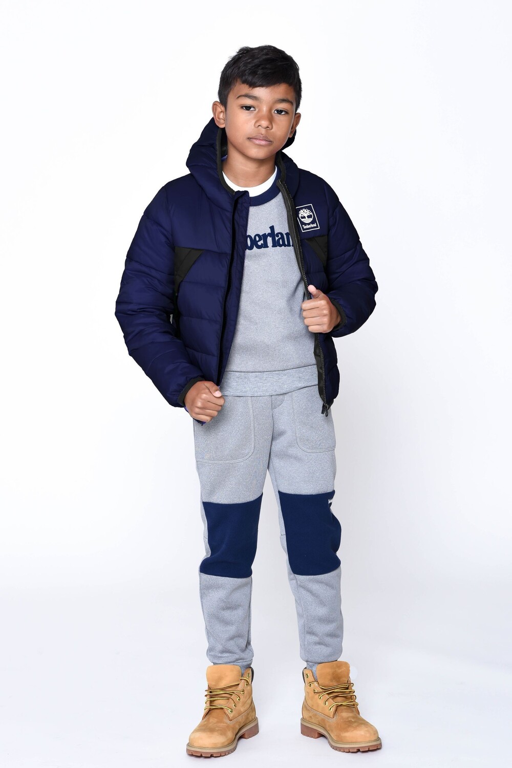 

Пуховик с логотипом Timberland, синий