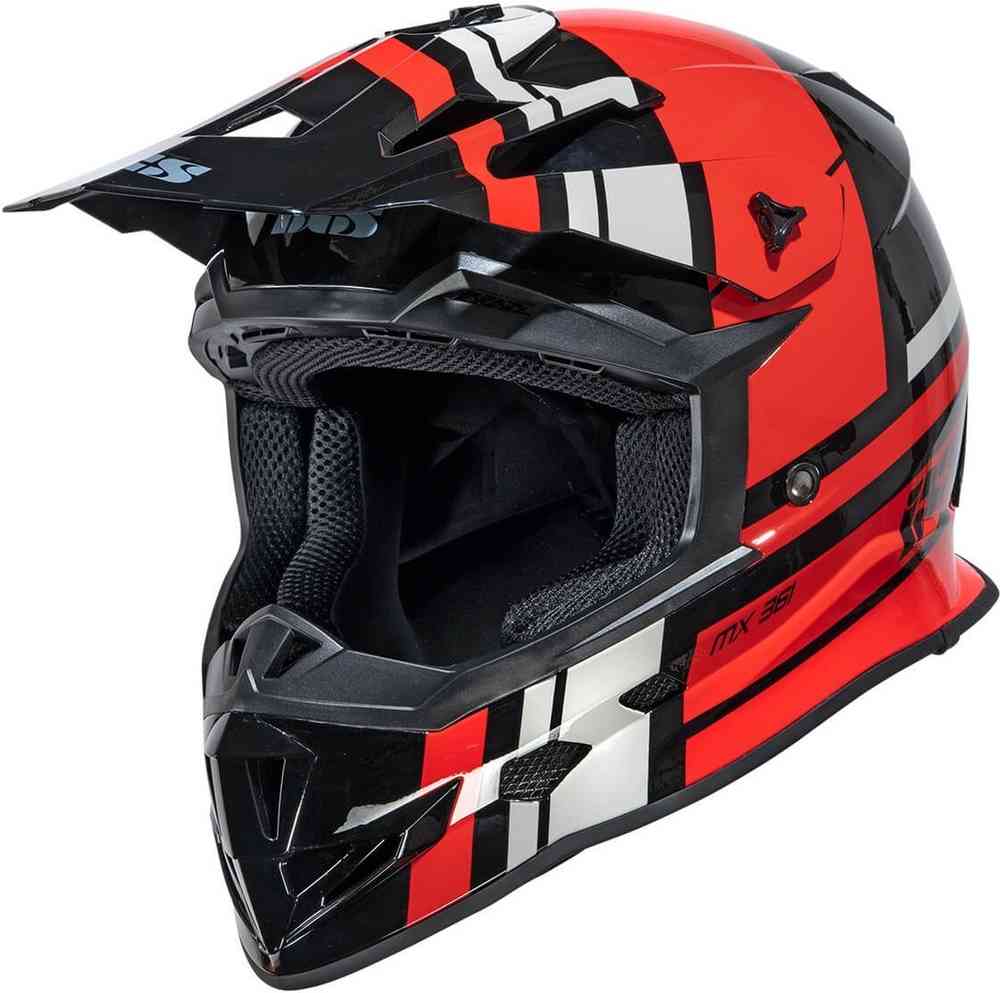 361 2.3 Шлем для мотокросса IXS, черный матовый/красный шлем ixs 362 2 0 для мотокросса черно серо белый