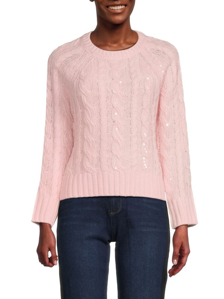 

Свитер с круглым вырезом и пайетками Design 365, цвет Powder Pink