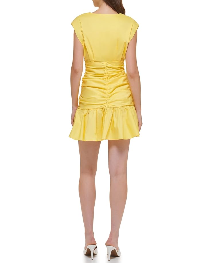 Платье DKNY Short Sleeve V-Neck Poplin Midi Dress, цвет Goldfinch