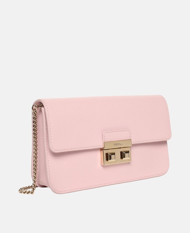 

Кожаная сумка через плечо Furla, розовый