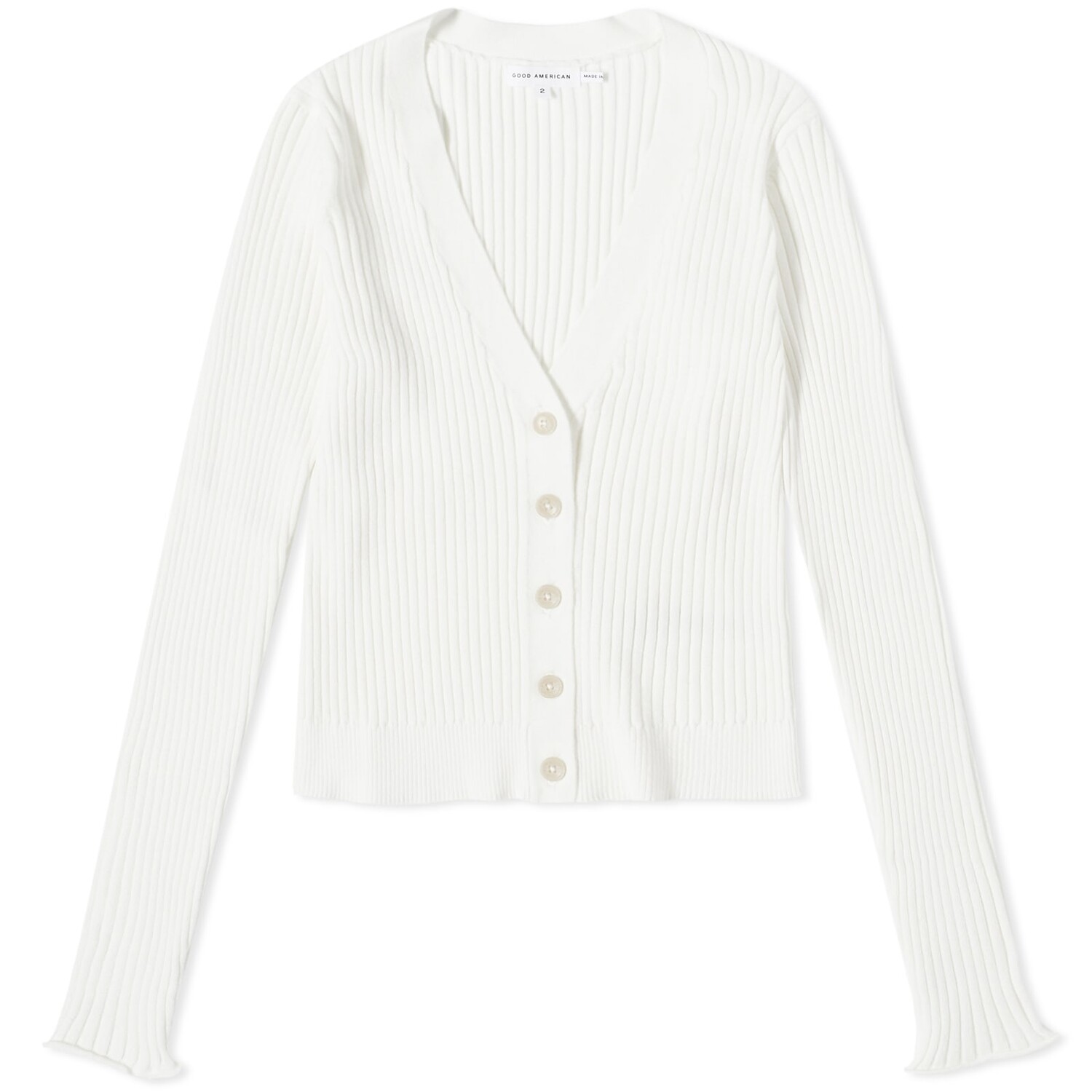 

Кардиган Good American Cozy Rib Knit, цвет Ivory