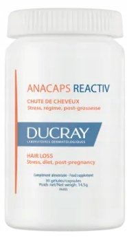 Ducray Anacaps Reactiv, от выпадения волос, 30 капсул. Inna marka ducray anacaps progressive для волос капсулы 30 шт