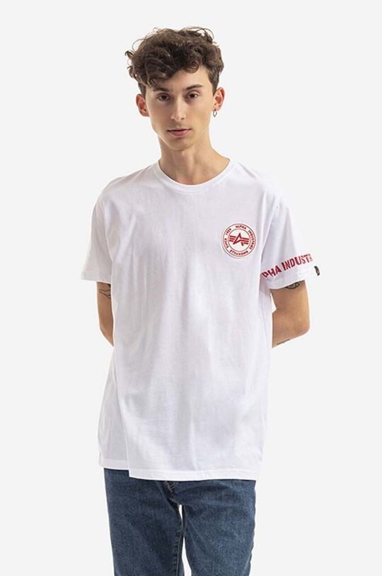

Хлопковая футболка Alpha Industries, белый