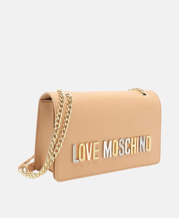 

Кожаная сумка через плечо Love Moschino, мягкий бежевый