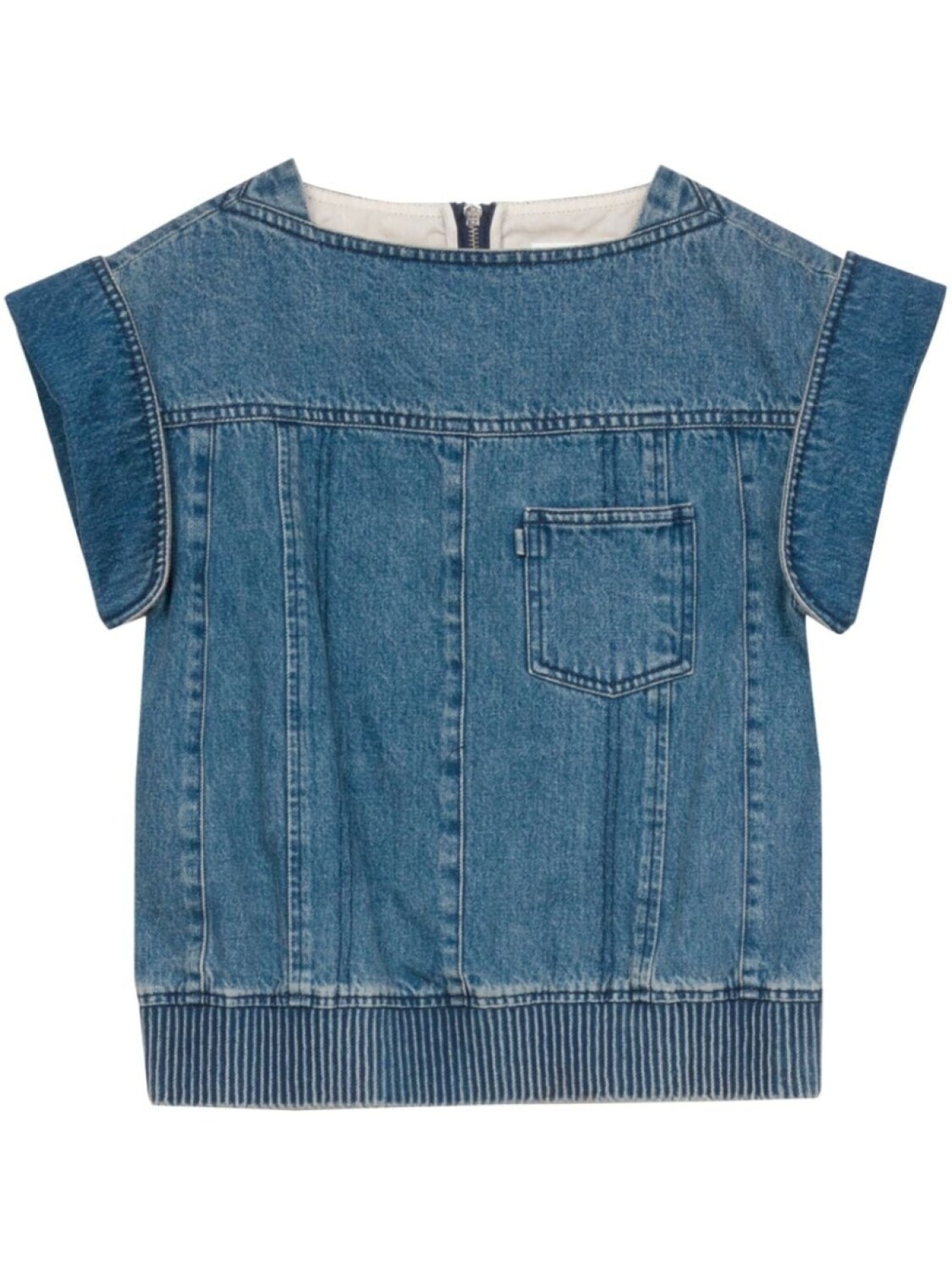 

3.1 Phillip Lim укороченная джинсовая футболка, синий