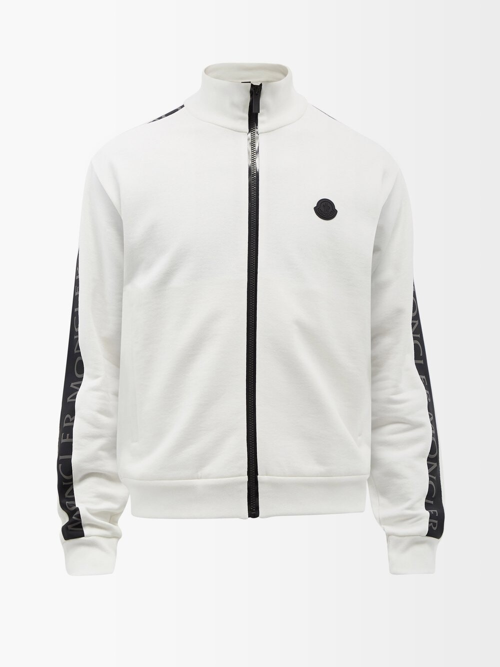 

Спортивный топ из хлопкового джерси с полосками с логотипом Moncler, белый