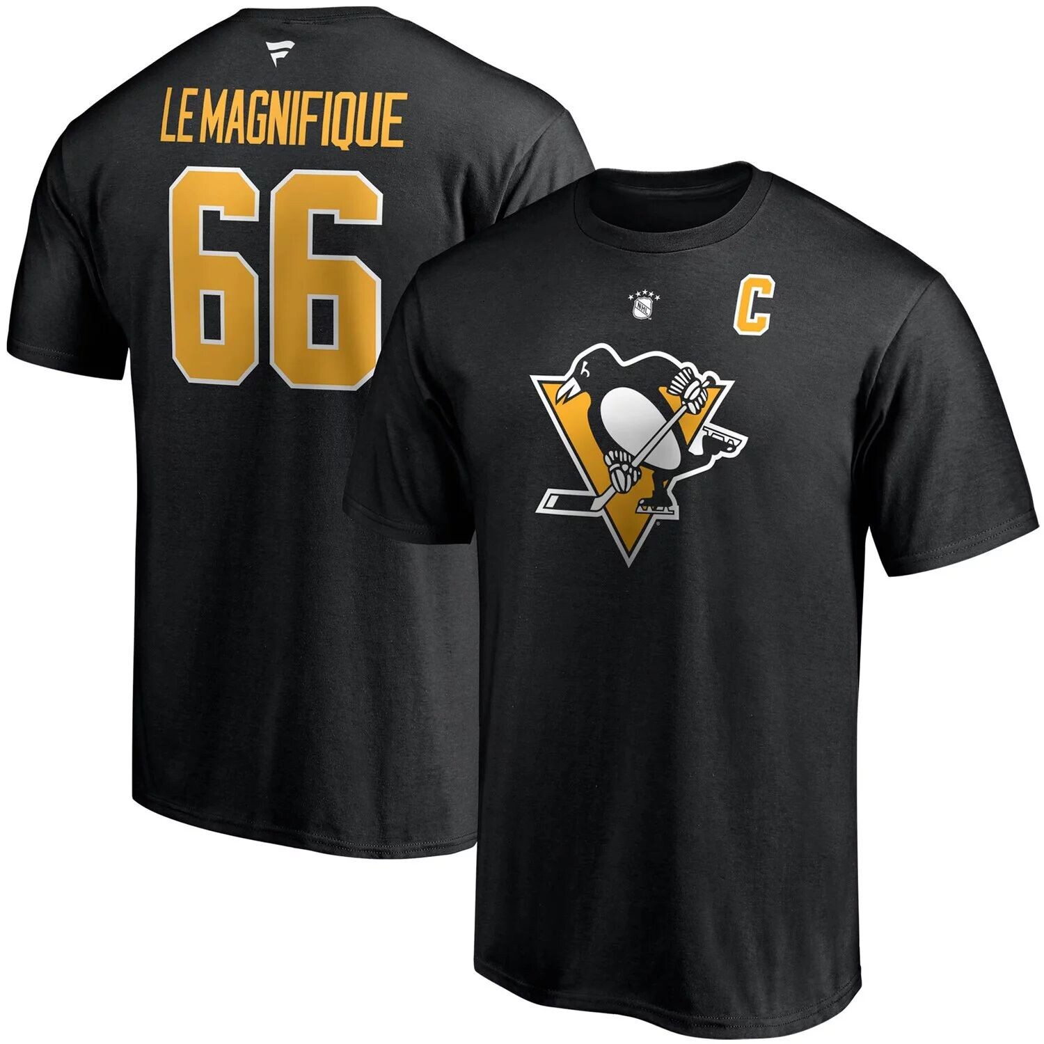 

Мужская футболка с логотипом Fanatics Mario Lemieux Black Pittsburgh Penguins, аутентичная футболка с именем и номером игрока в отставке