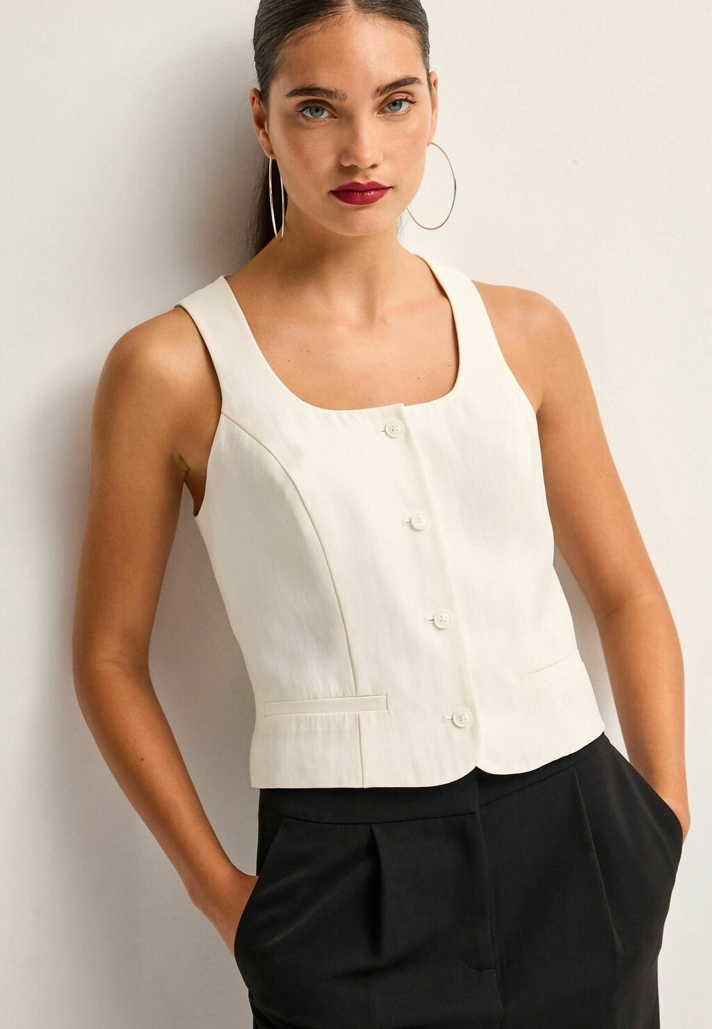 

Жилет Square Neck Regular Fit Next, цвет ecru white