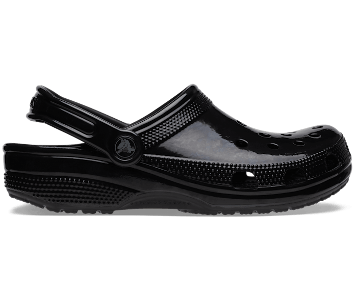 Классические блестящие сабо Crocs женские, цвет Black фото