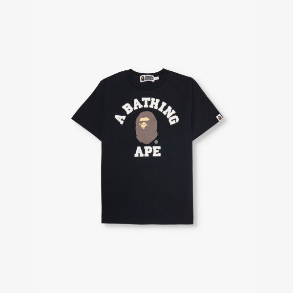 

Футболка из хлопкового джерси с принтом бренда колледжа 10-13 лет A Bathing Ape, черный