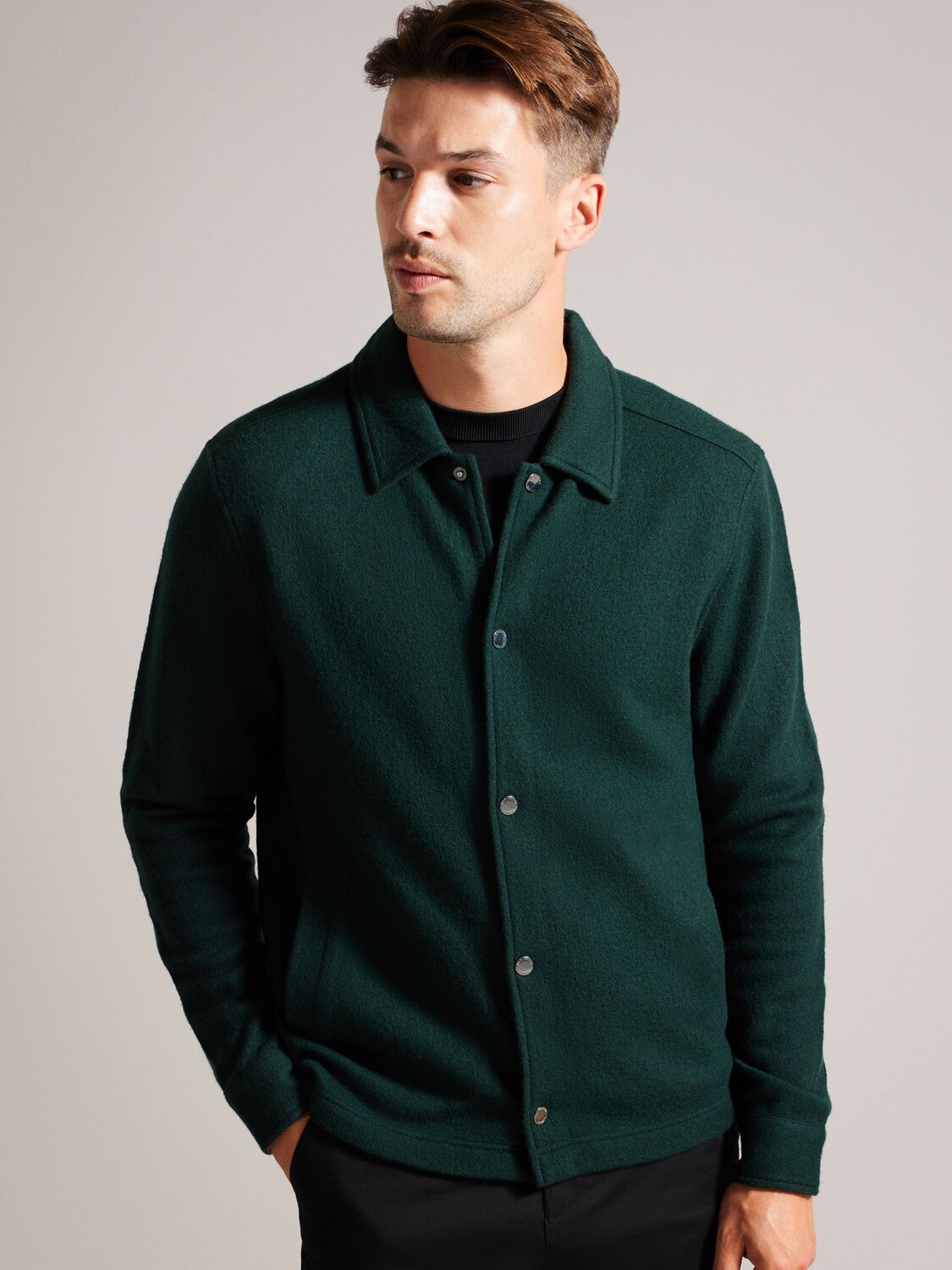

Шерстяная куртка Eason Ted Baker, зеленый темный