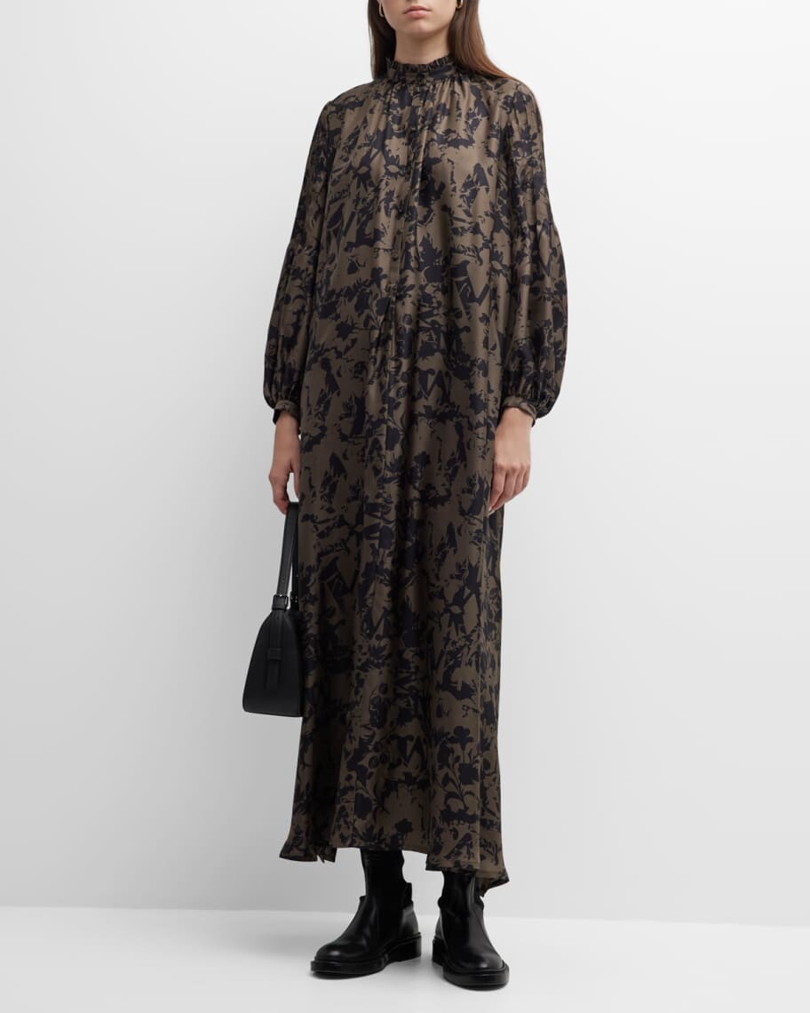 

Платье макси Prosit с цветочным принтом и пуговицами спереди Max Mara