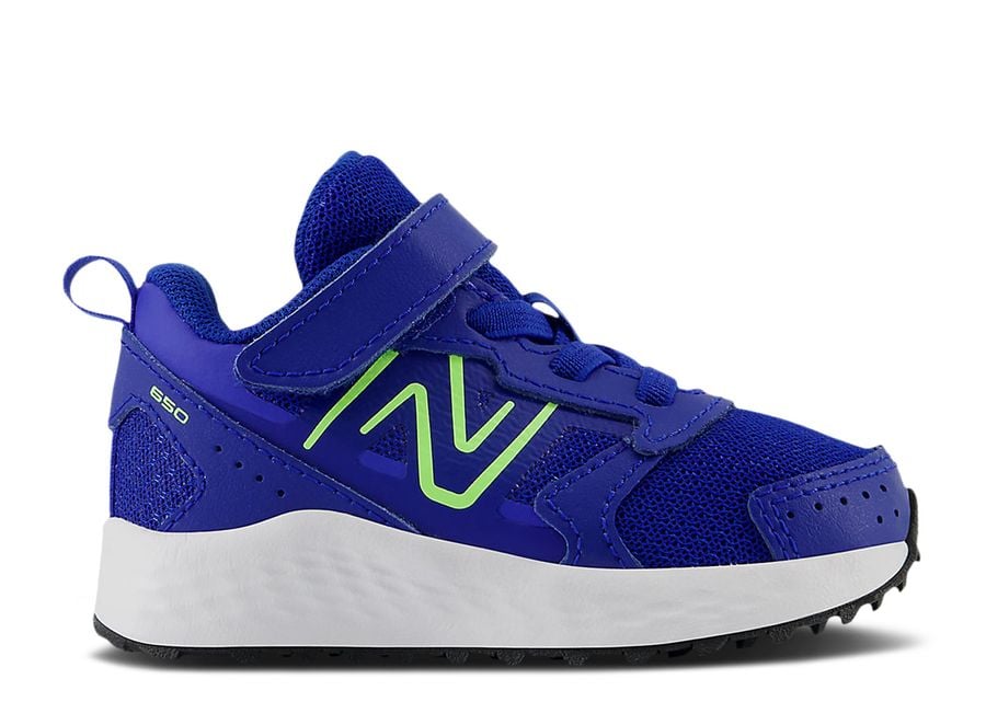 

Кроссовки New Balance New Balance Fresh Foam 650 Bungee Lace Top Strap Toddler Wide 'Team Royal Bleached Lime Glow', синий