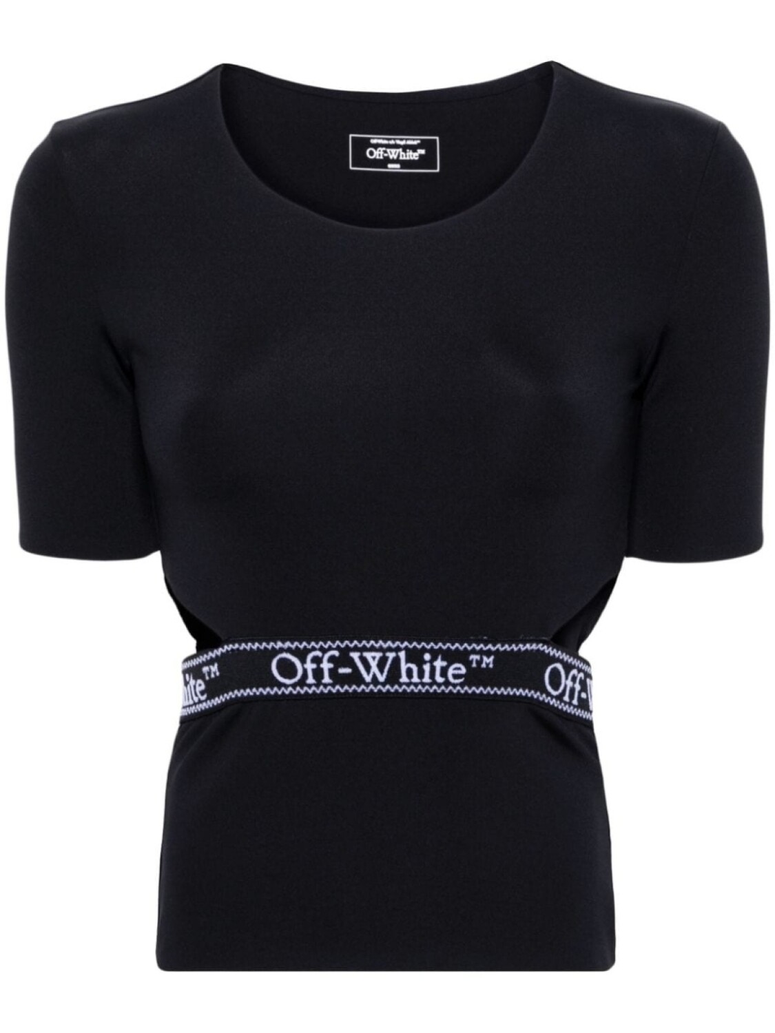 

Off-White футболка с открытой спиной и логотипом, черный