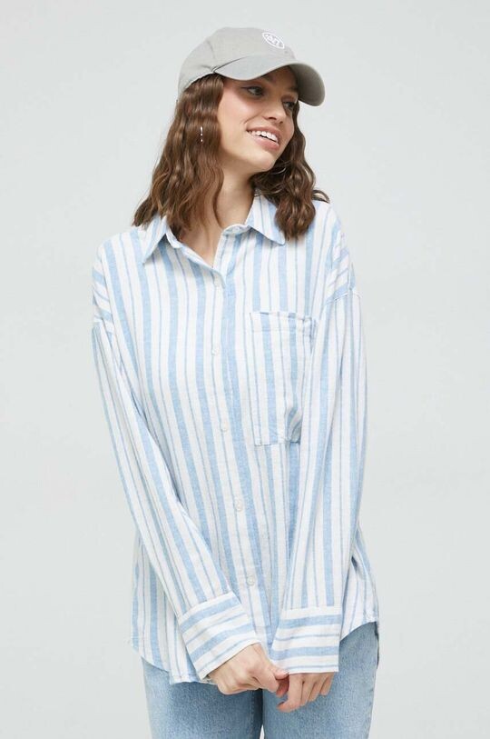 

Льняная рубашка Abercrombie & Fitch, синий