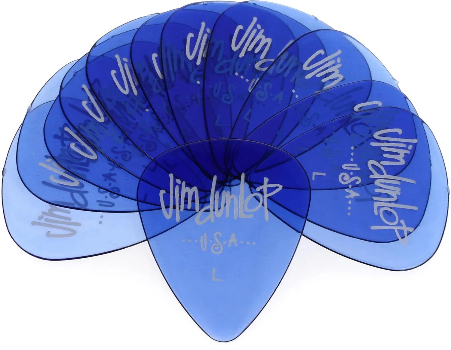 

Dunlop 486PLT Гелевые медиаторы для гитары Blue Light, 12 шт.