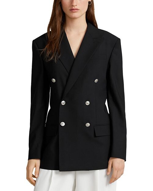 

Двубортный пиджак из смесовой шерсти Ralph Lauren Ralph Lauren, цвет Black