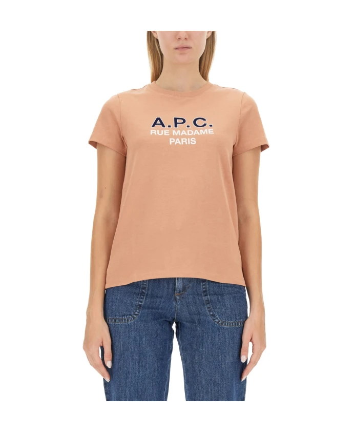 

Футболка с логотипом A.P.C., розовый