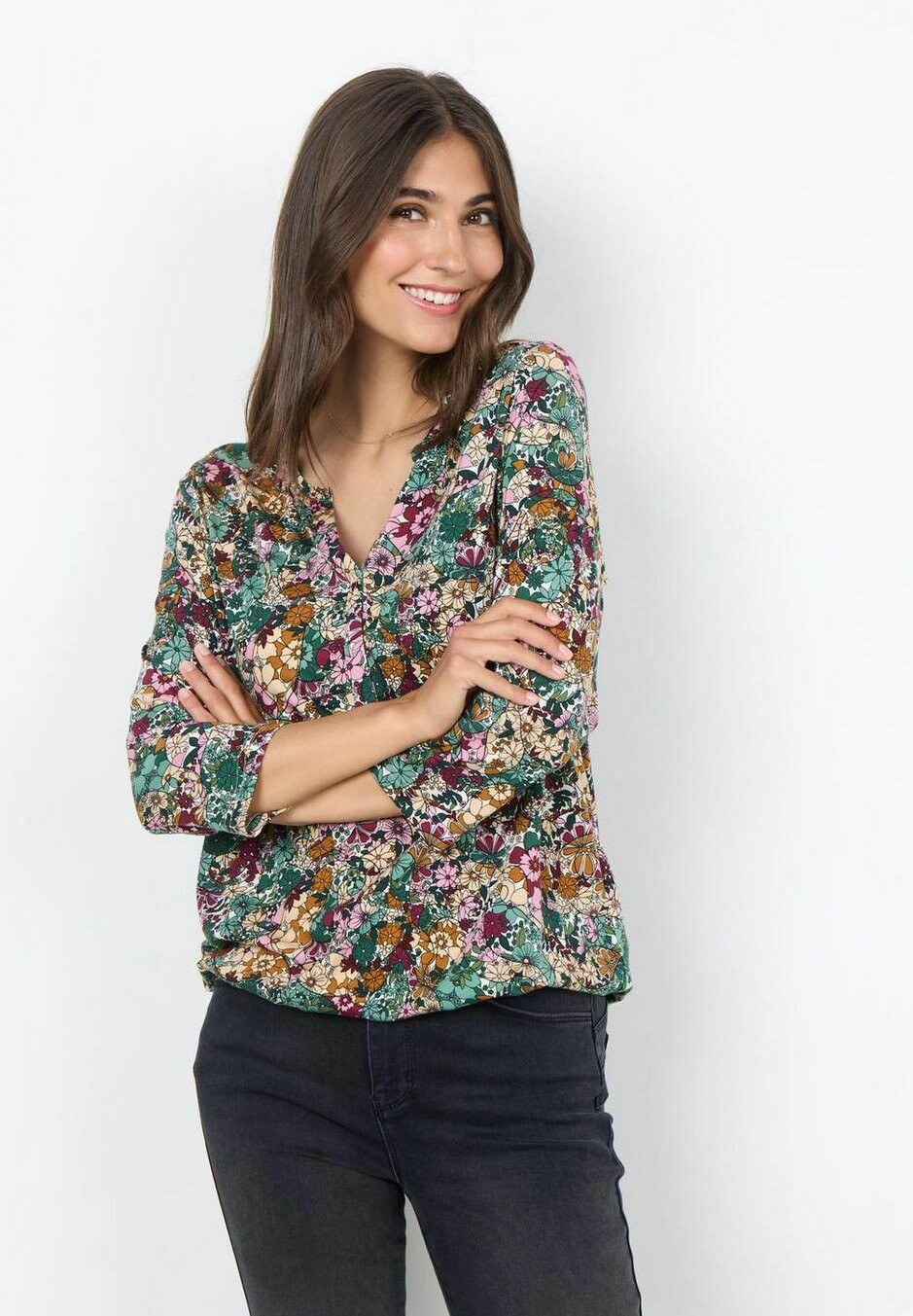 

Блуза Soyaconcept SC-FELICITY AOP 441, цвет shady green combi