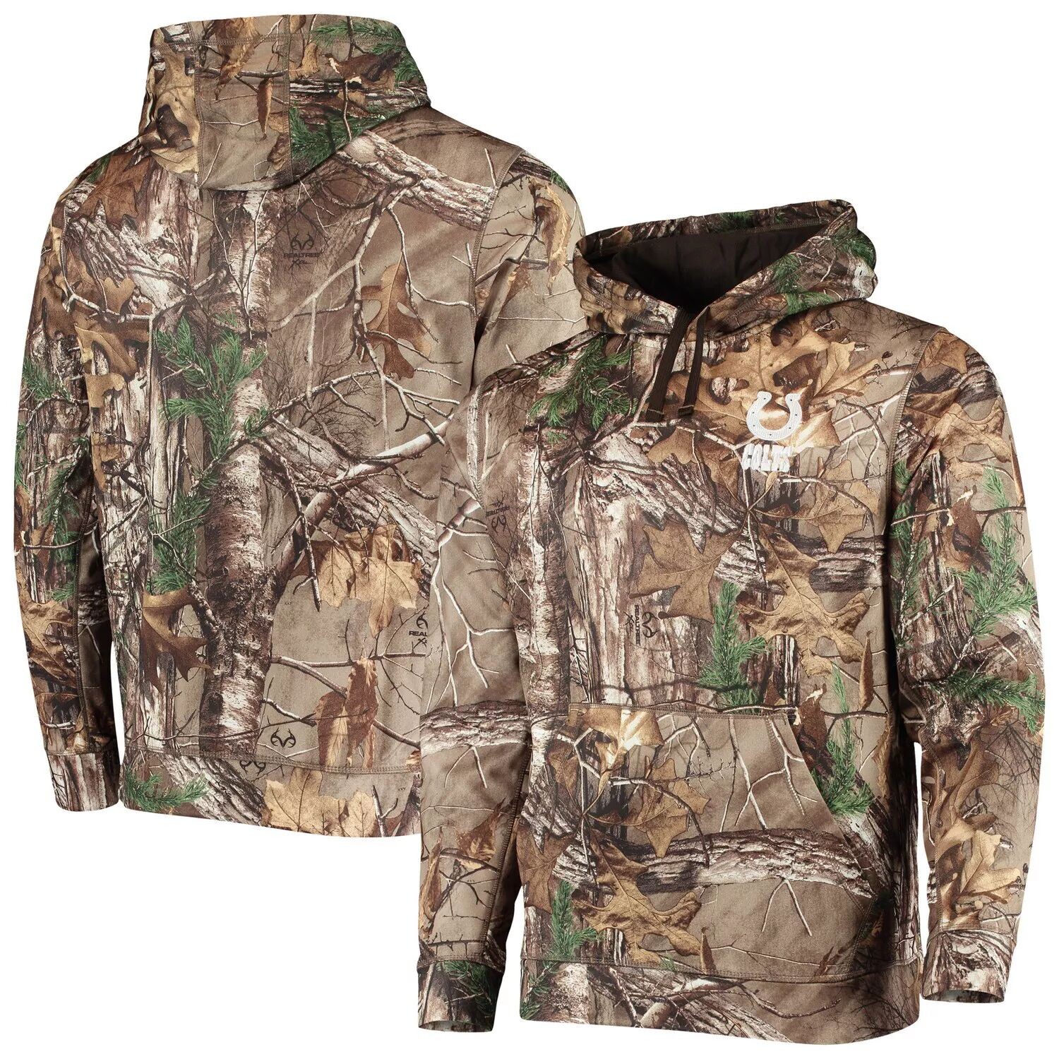 

Мужской флисовый пуловер с капюшоном Dunbrooke Realtree Camo Indianapolis Colts Circle Champion Tech