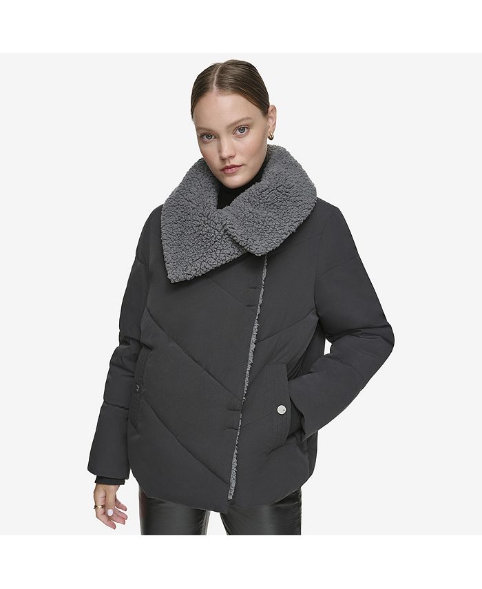 Женское асимметричное стеганое пальто Валенсия Andrew Marc, черный