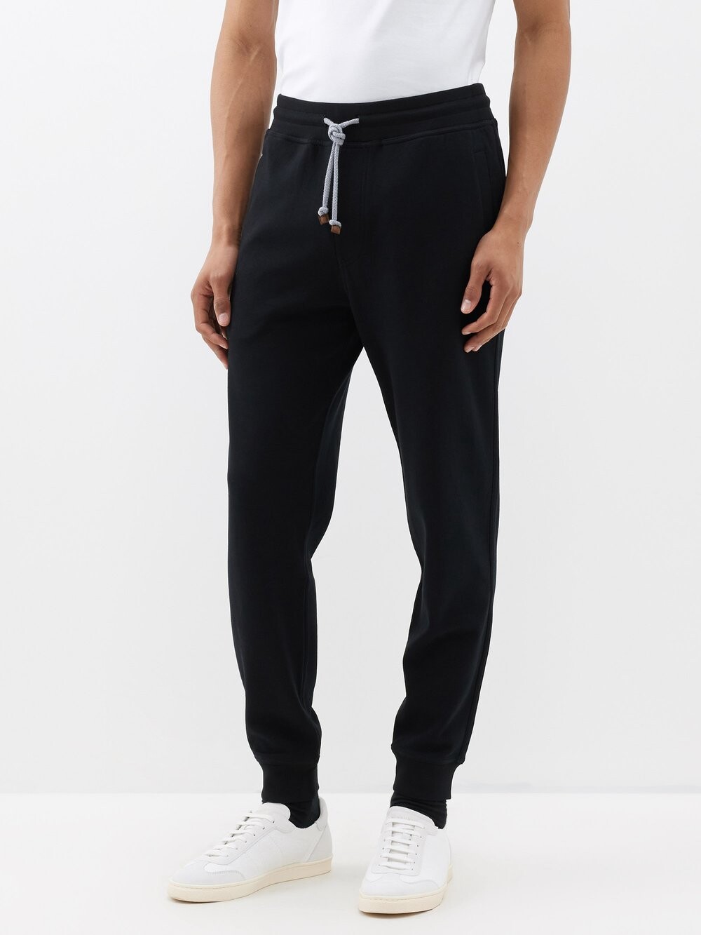 

Спортивные брюки из хлопкового джерси Brunello Cucinelli, черный