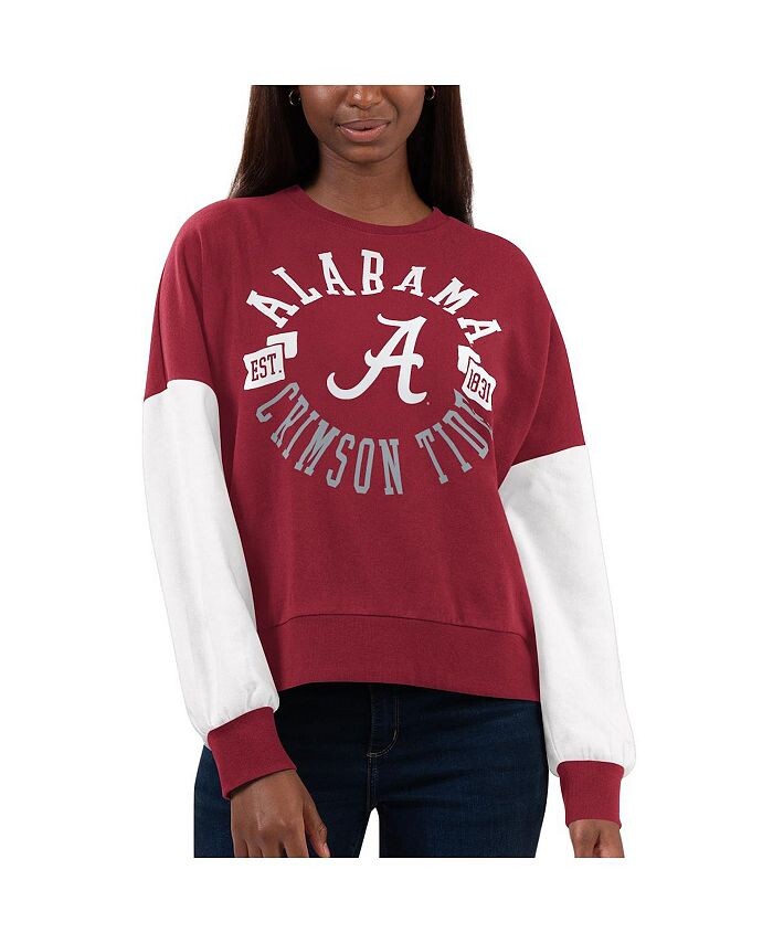 

Женский малиново-белый пуловер с капюшоном Alabama Crimson Tide Team Pride с цветными блоками G-III 4Her by Carl Banks, красный