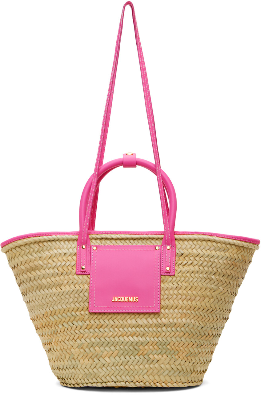 

Бежево-розовая сумка-тоут Le panier Soli Jacquemus