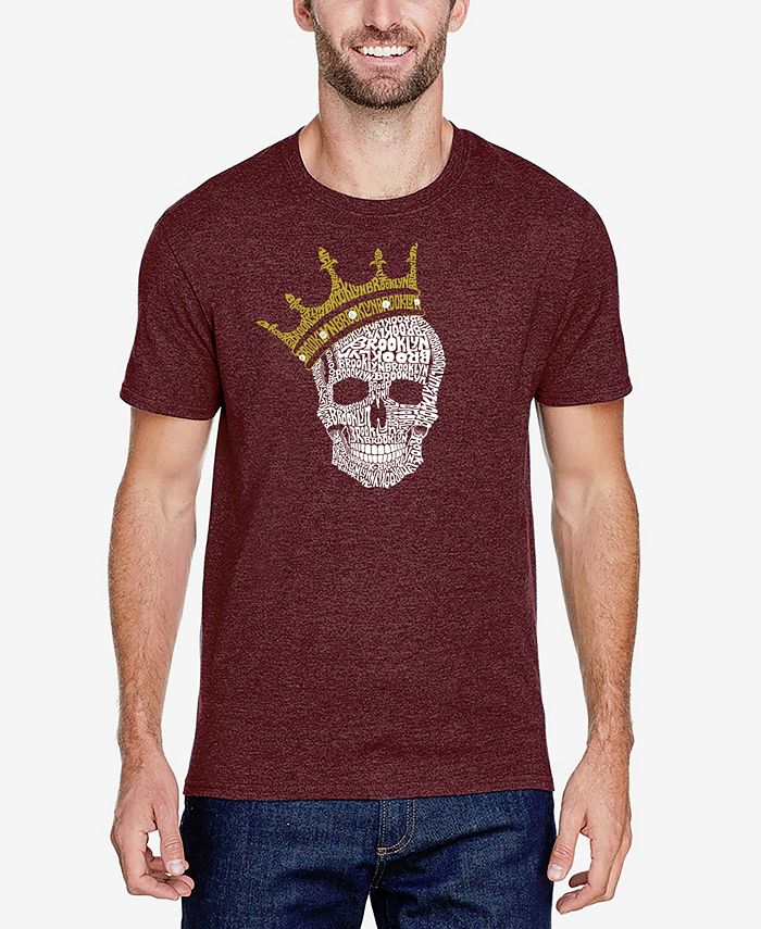 цена Мужская футболка премиум-класса с короткими рукавами Word Art LA Pop Art, цвет Burgundy