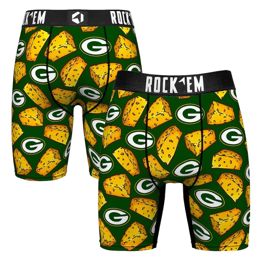 

Боксеры Rock Em Socks Green Bay Packers, зеленый