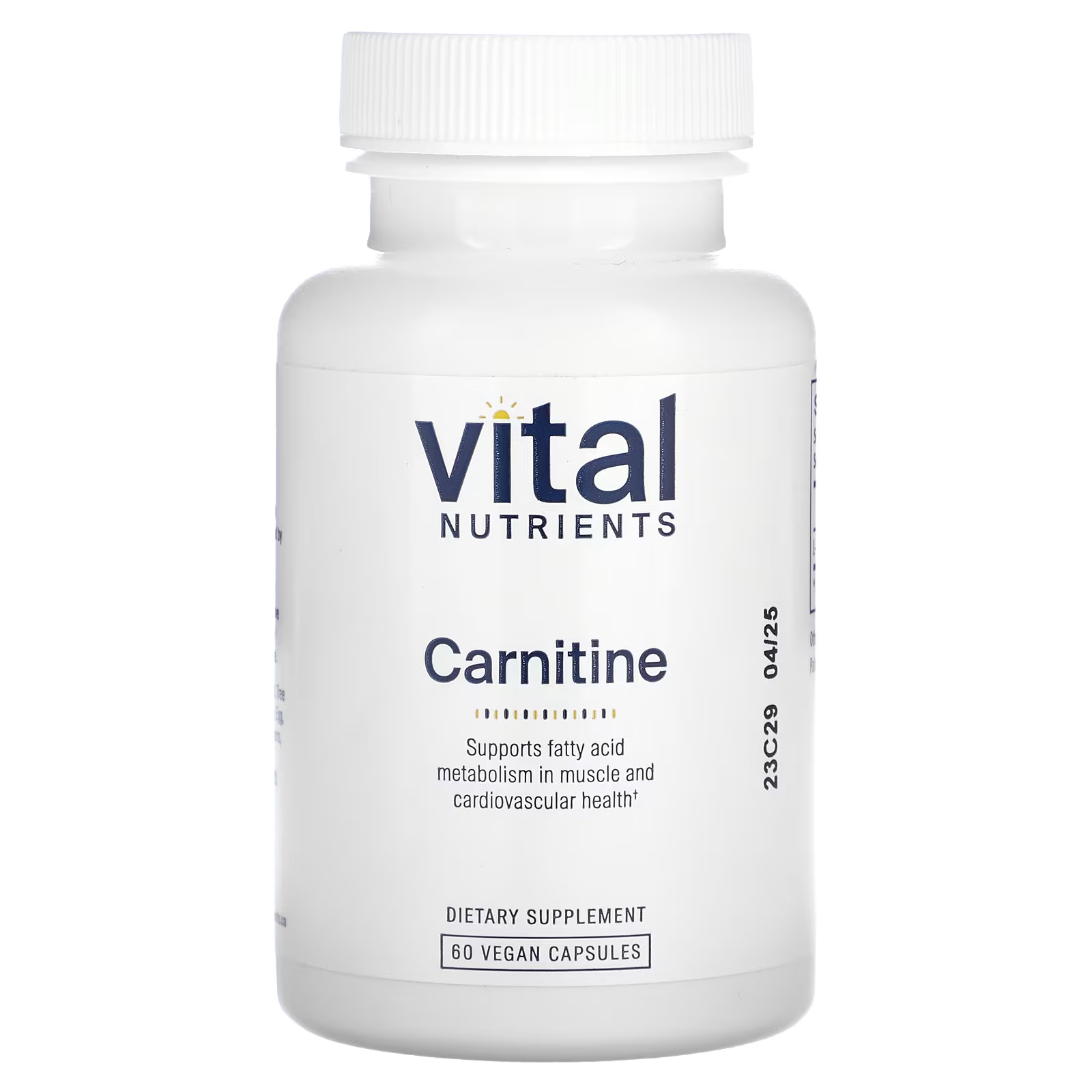 Карнитин Vital Nutrients, 60 капсул vital nutrients ресвератрол 60 веганских капсул
