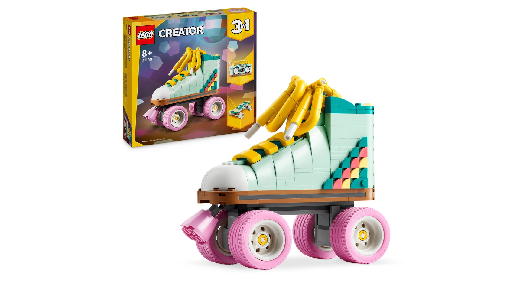 Lego Creator 3in1 Игрушка на роликах, мини-скейтборд или бумбокс набор с роликовыми коньками alpha caprice floret white pink violet