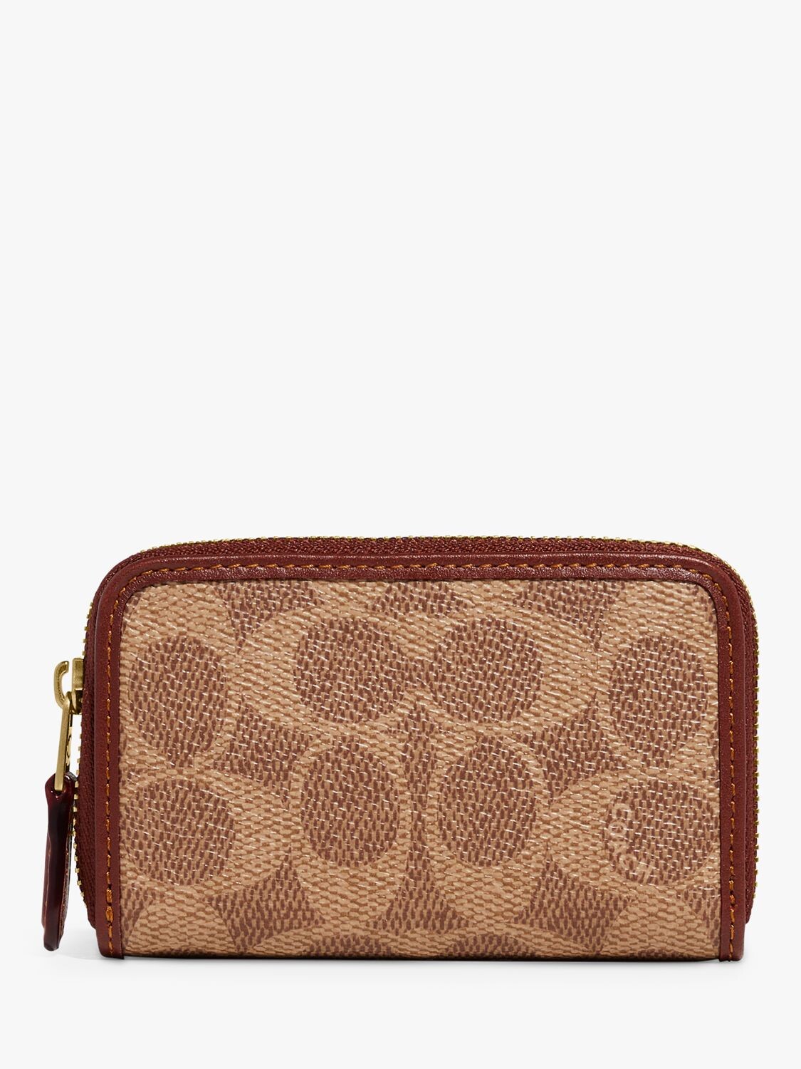 

Маленькая сумочка на молнии Coach Signature, Тан/Ржавый