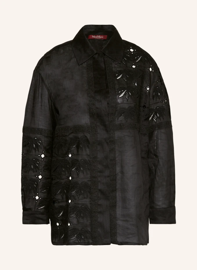 Блузка-рубашка orvieto с кружевом Maxmara Studio, черный