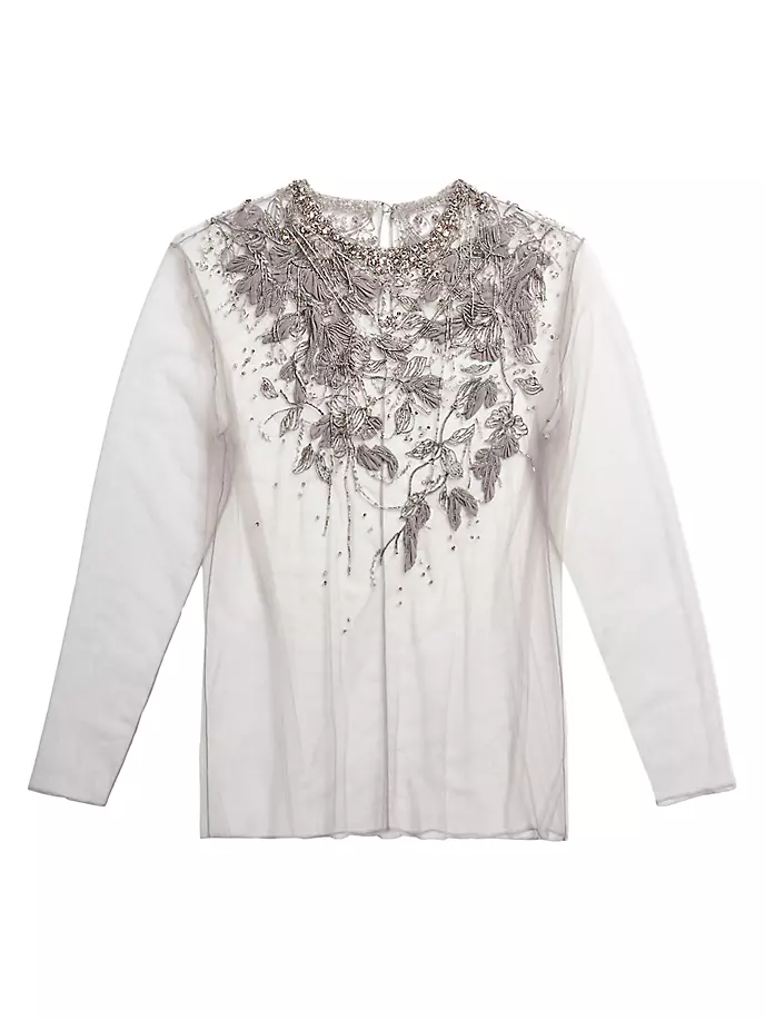 

Прозрачный топ с украшением Fiorenzo Ralph Lauren Collection, серый