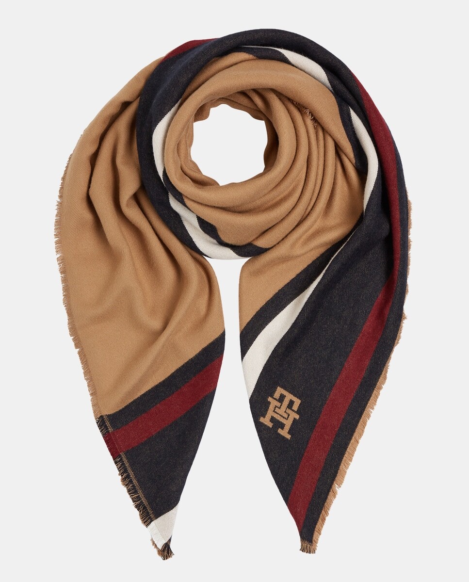 

Разноцветный шарф с комбинированным принтом Tommy Hilfiger, мультиколор