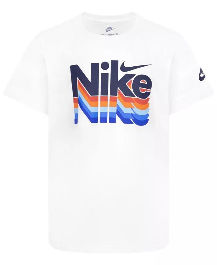 

Футболка с фейдером в стиле ретро для маленьких мальчиков Nike, белый