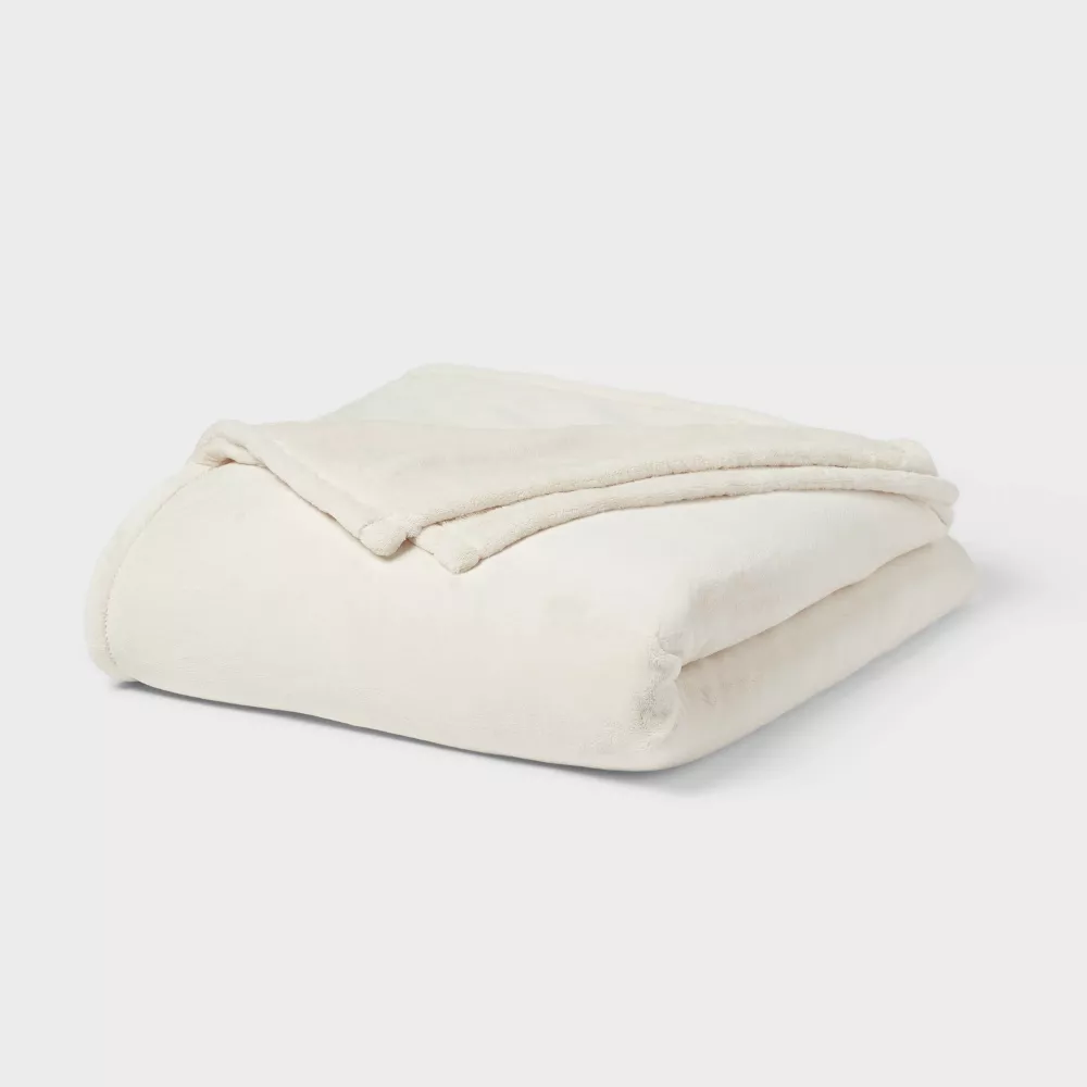 

Одеяло Full/Queen Ultra Soft Plush Blanket Maroon - Threshold, цвет Ivory