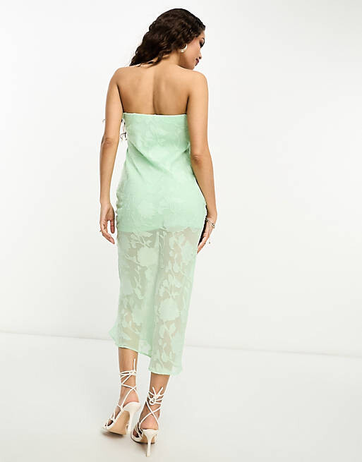 

Жаккардовое платье миди шалфея ASOS DESIGN Petite