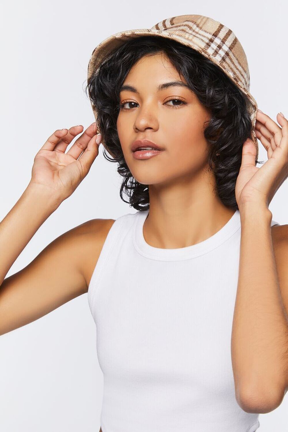 

Клетчатая панама Forever 21, коричневый
