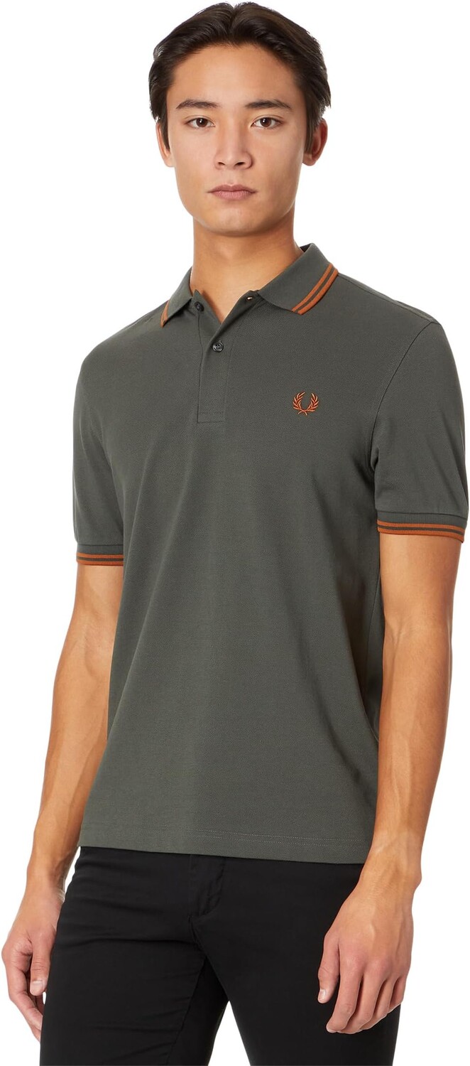 

Рубашка-поло Twin Tipped Fred Perry Shirt Fred Perry, цвет Field Green/Nutflake