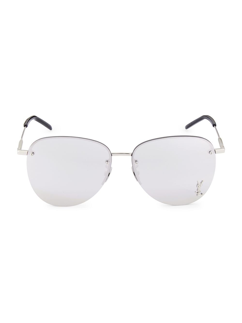 

Солнцезащитные очки Pilot 61MM с монограммой Saint Laurent, серебряный