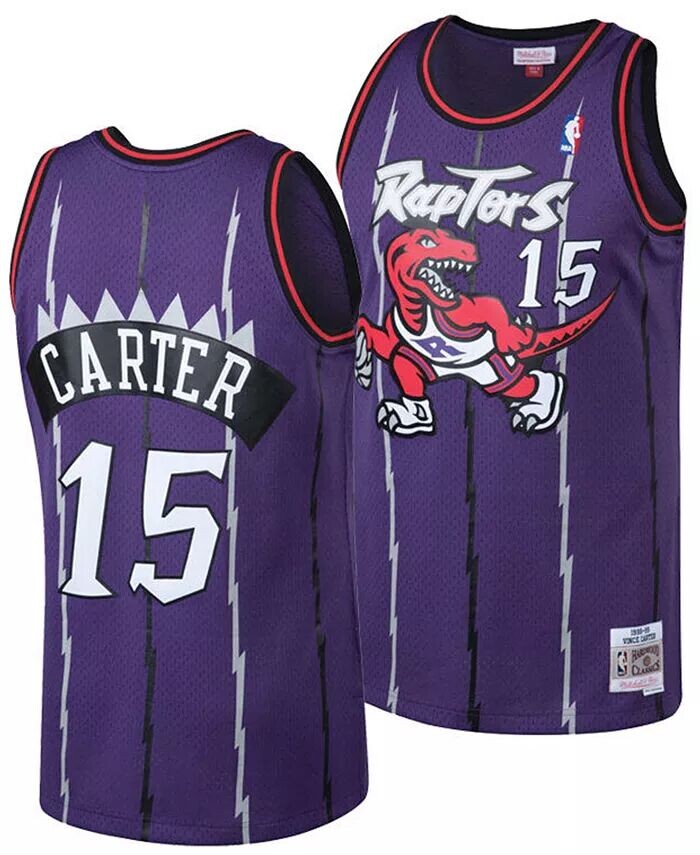 

Классическая майка Swingman из твердой древесины Big Boys Винса Картера Торонто Рэпторс Mitchell & Ness, мультиколор